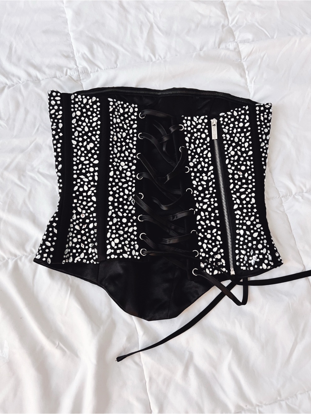 BABYBOO NWT SMALL Strapless EMBELLISHED Sequin Corset Top - Picture 4 of 5